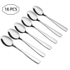 Lvelia 16-Piece Food Grade Stainless Steel Spoons, Metal Spoons, Silverware Spoons, Tablespoons for Home and Restaurant, Silver