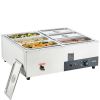 VEVOR 6-Pan Commercial Food Warmer, 6 x 8QT Electric Steam Table, 1200W Professional Countertop Stainless Steel Buffet Bain Marie with 86-185¬∞F Temp