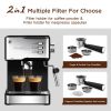 Geek Chef Espresso Machine, Espresso and Cappuccino latte Maker 20 Bar Pump Coffee Machine Compatible with ESE POD capsules filter&Milk Frother Steam