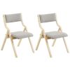 2 Pack Modern Folding Chairs with Padded Seat and Back, Wooden Dining Chairs Extra Chair for Guests Living Room Office Wedding Party